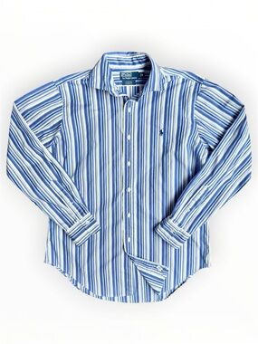 Polo Ralph Lauren Stanton Classic Fit Button Down Shirt Men’s Medium Blue Stripe